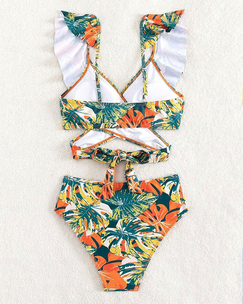 Dana® | Bikini dos nu avec motif tropical