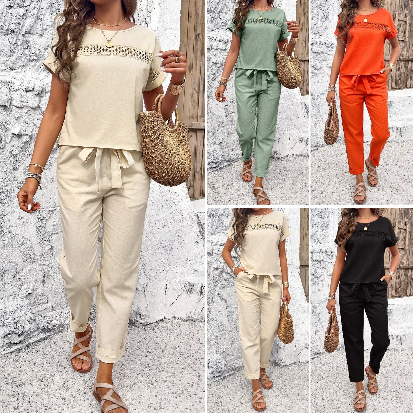 Cindy® | Top à manches courtes et pantalon assorti