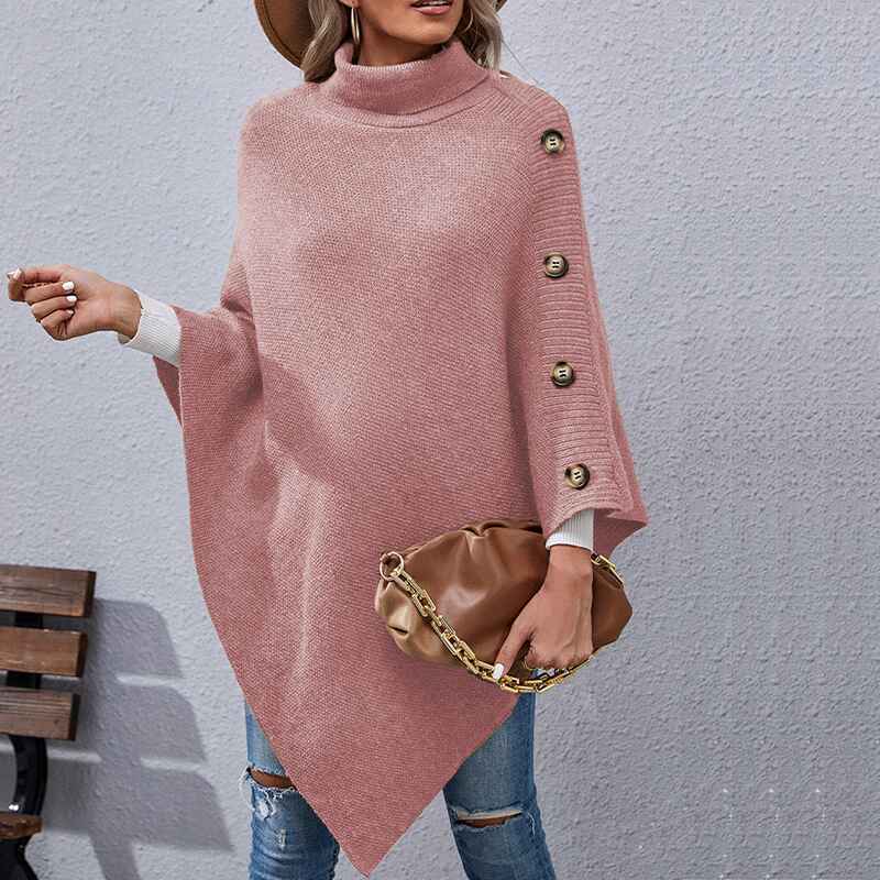 Red-Womens-Versatile-Knitted-Scarf-Poncho-Sweater-with-Buttons-Light-Weight-Spring-Summer-Fall-Shawl-Poncho-Cape-Cardigan-K372