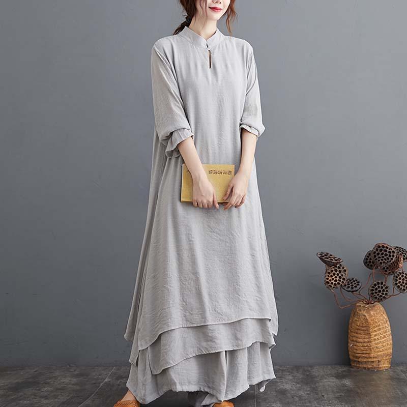 Autumn Plus Size Long Shirt Loose Pants Set