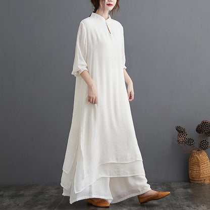 Autumn Plus Size Long Shirt Loose Pants Set