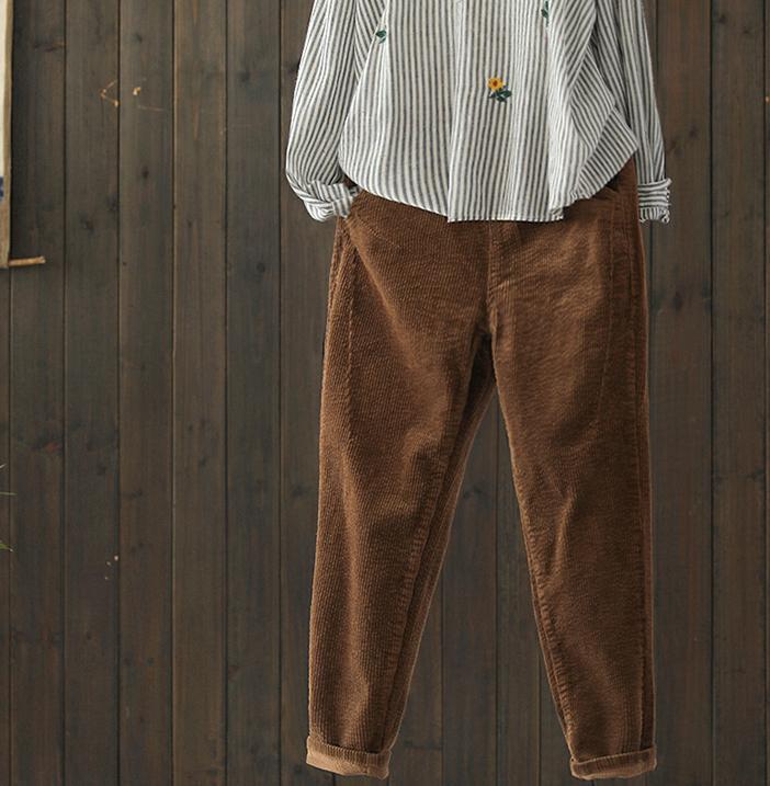 BABAKUD Autumn Retro Corduroy Casual Harlan Pants Women