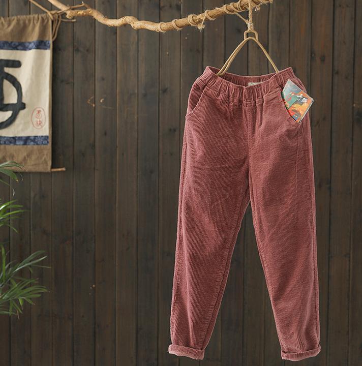 BABAKUD Autumn Retro Corduroy Casual Harlan Pants Women