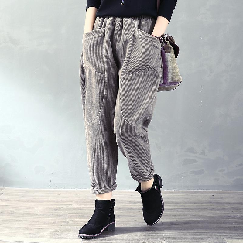 Autumn Winter Retro Corduroy Harem Pants