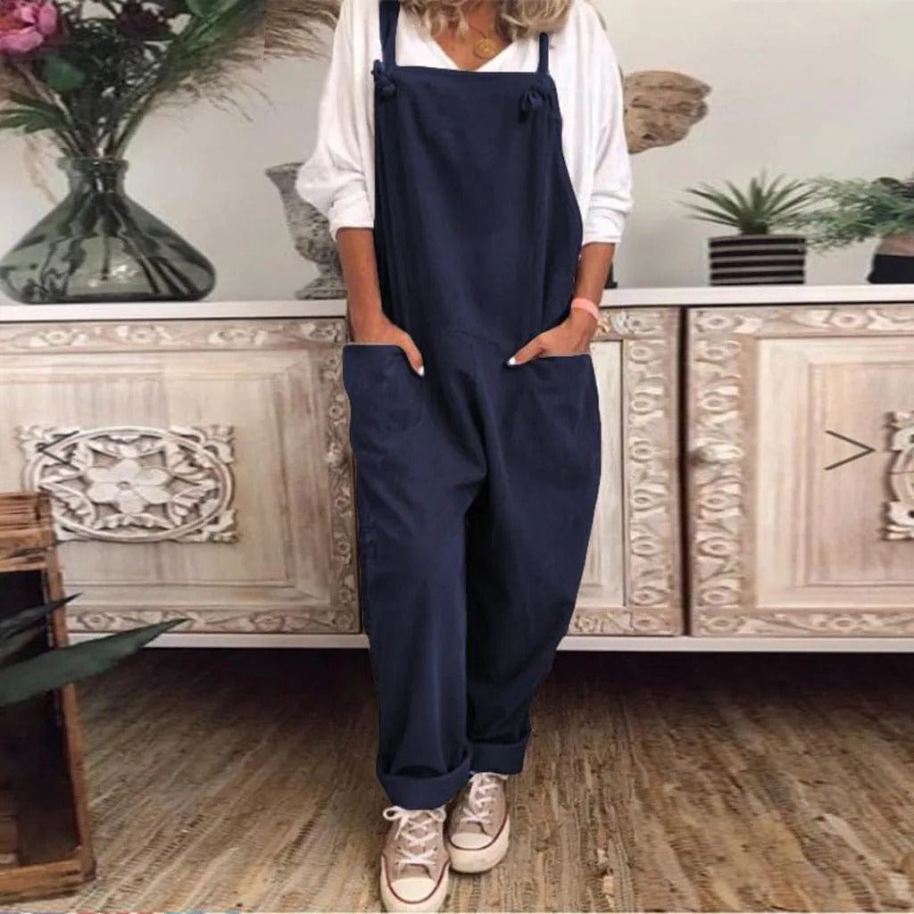 MOIRA - Overall Jumpsuit aus locker gebundener Baumwolle und Leinen