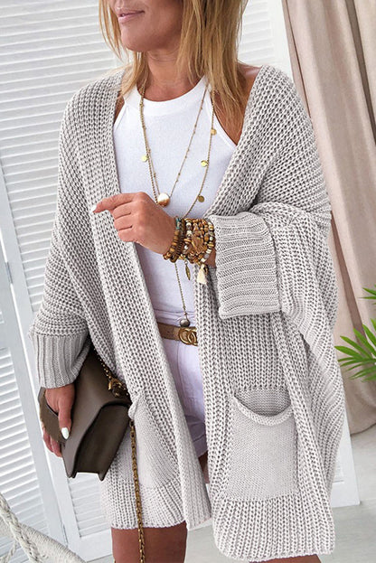 Oversized Fold Over Sleeve Sweater Cardigan - Sweaters & Cardigans - Sunny Angela