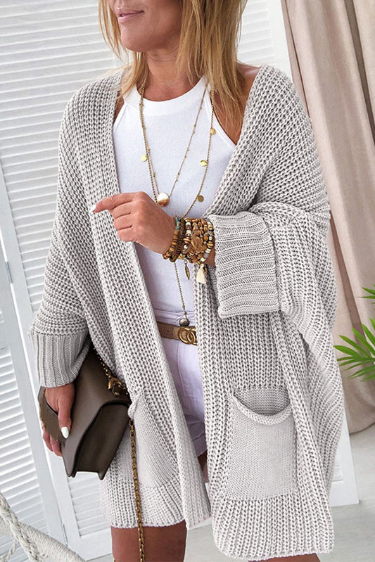 Oversized Fold Over Sleeve Sweater Cardigan - Sweaters & Cardigans - Sunny Angela