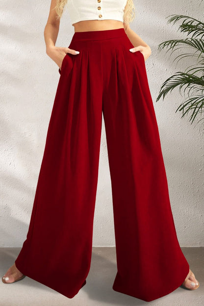 The802Gypsy Bottoms/Pants & Culotte Dark Blue / S GYPSY-High Waist Wide Leg Trouser Pants