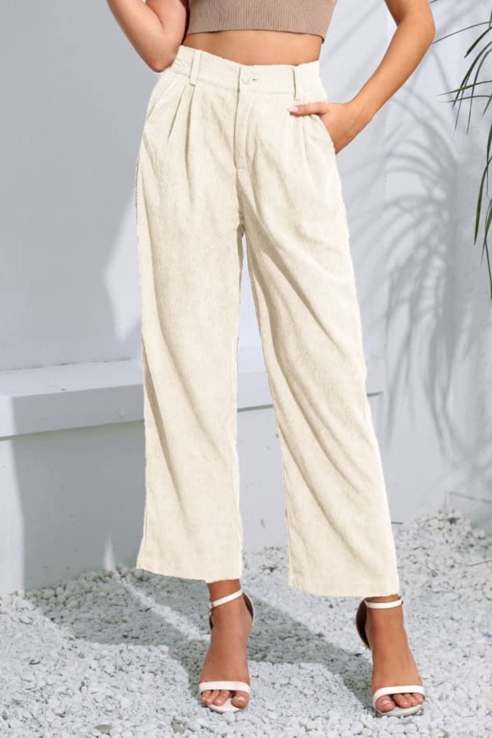 The802Gypsy pants GYPSY-Buttoned Straight Hem Long Pants