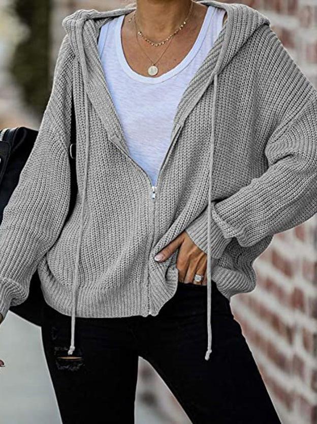 Women's Hoodies Casual Drawstring Zipper Sweater Cardigan Hoodie - Hoodies - INS | Online Fashion Free Shipping Clothing, Dresses, Tops, Shoes - 18/09/2021 - 30-40 - Category_Hoodies