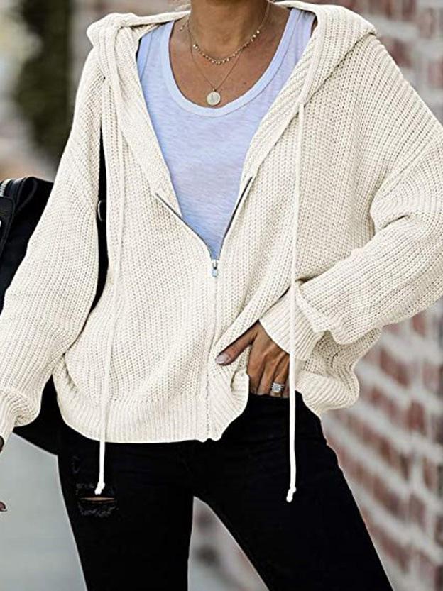 Women's Hoodies Casual Drawstring Zipper Sweater Cardigan Hoodie - Hoodies - INS | Online Fashion Free Shipping Clothing, Dresses, Tops, Shoes - 18/09/2021 - 30-40 - Category_Hoodies